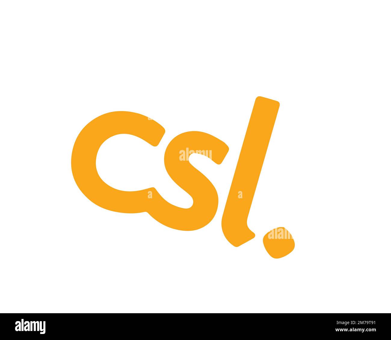 CSL Mobile, logo pivoté, fond blanc B Banque D'Images
