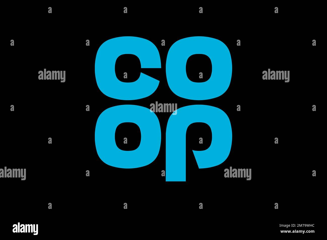 Co op Food, logo, fond noir Banque D'Images