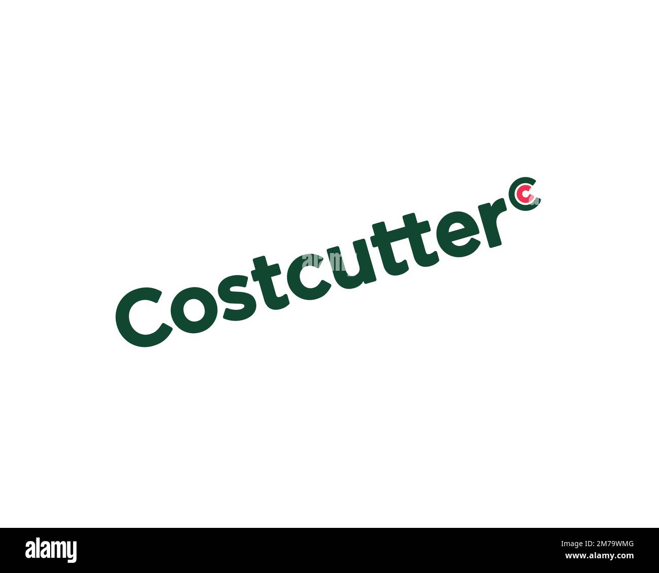 Costcutter, logo pivoté, fond blanc Banque D'Images