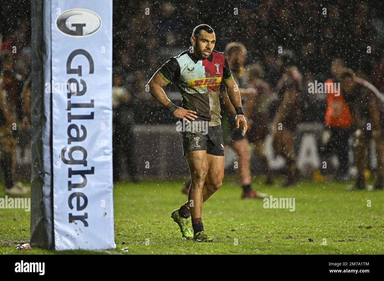 Twickenham, Royaume-Uni. 08th janvier 2023. Rugby, premier ministre. Harlequins V sale Sharks. La fonction Stiop. Twickenham. Joe Marchant (Harlequins) pendant le match de rugby Harlequins V sale Sharks Gallagher Premiership. Credit: Sport en images/Alamy Live News Banque D'Images