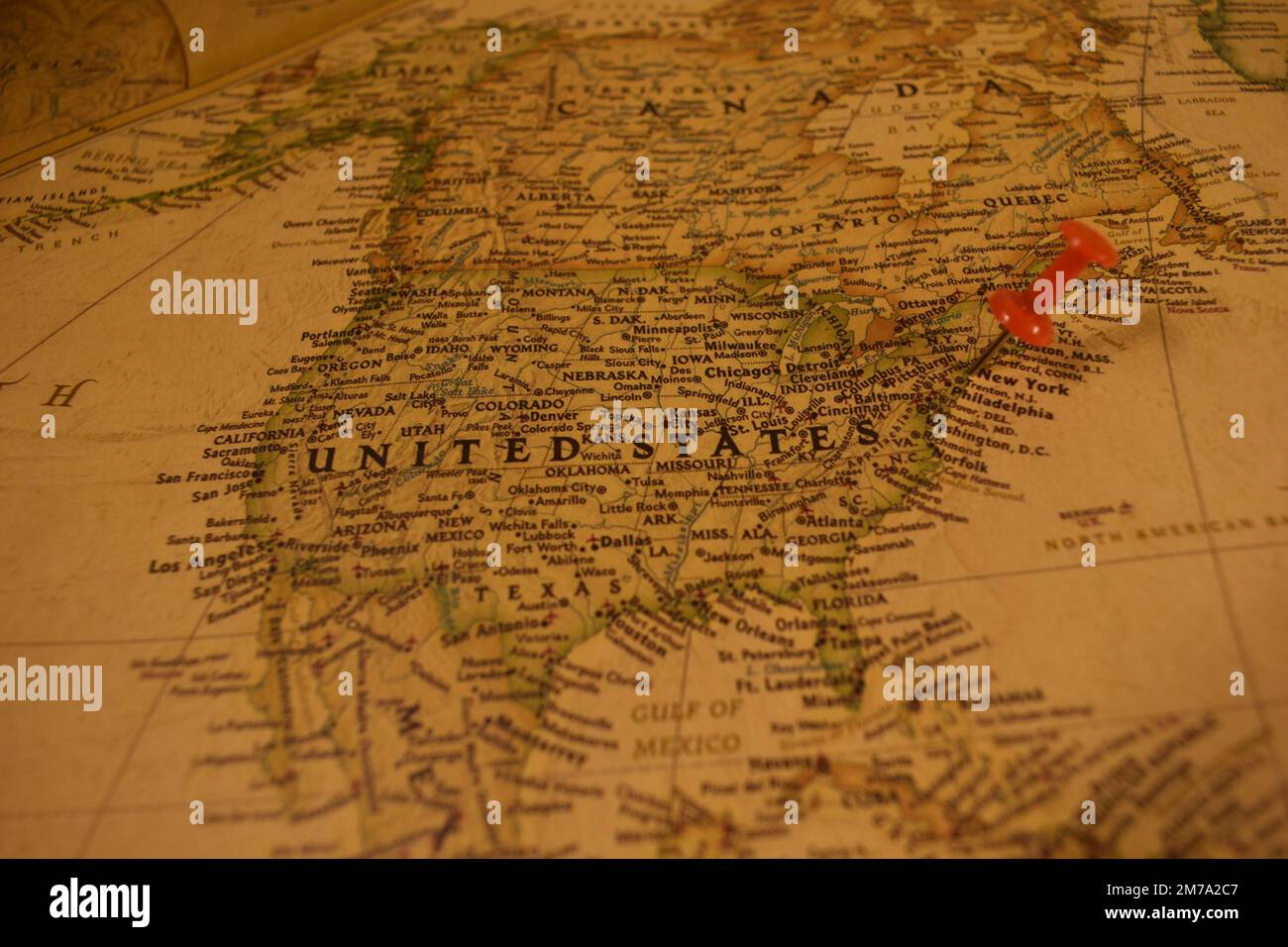 New york sur la carte du monde Banque de photographies et d’images à ...
