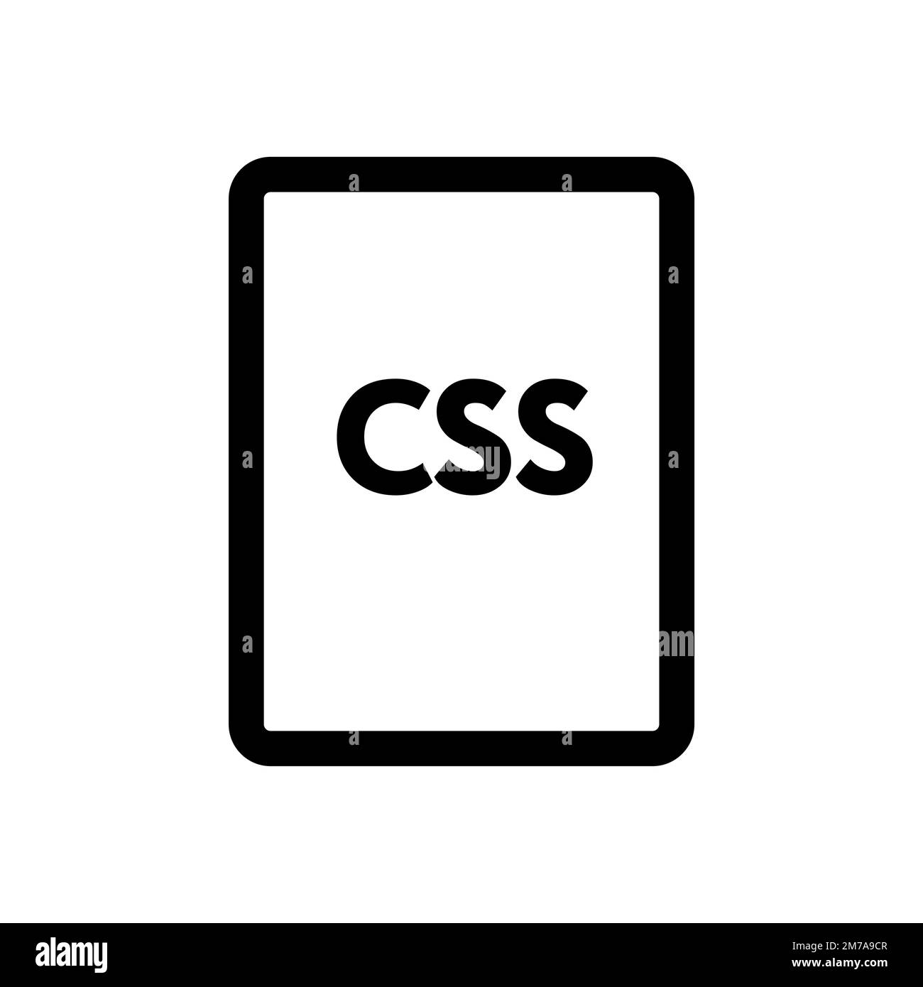 Ligne d'icône de fichier CSS isolée sur fond blanc. Icône fine et plate noire sur un style moderne. Symbole linéaire et contour modifiable. Simple et pixel par Illustration de Vecteur