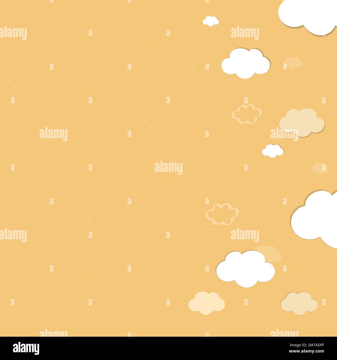 Ciel jaune avec nuages vecteur d'arrière-plan à motifs Illustration de Vecteur