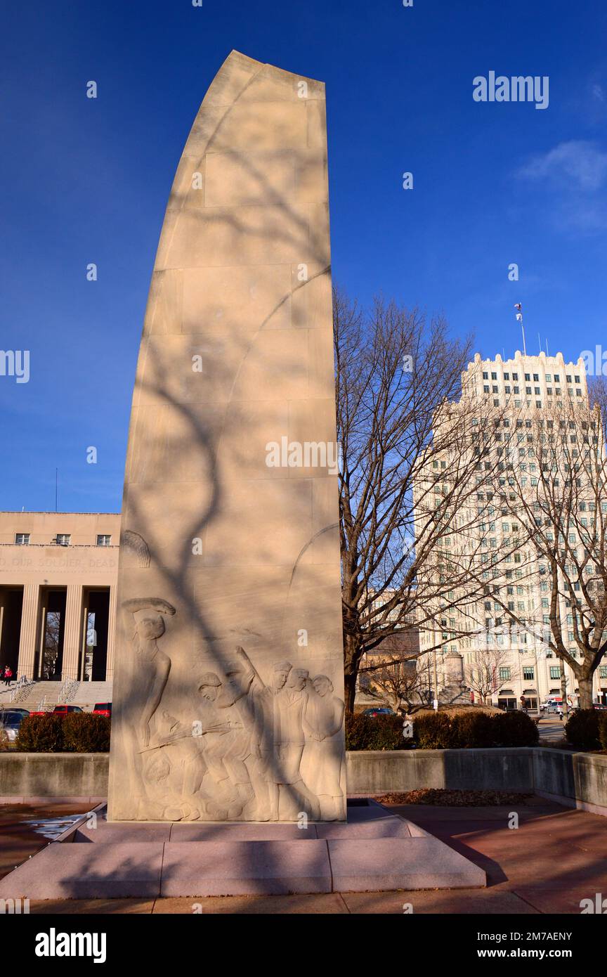 Le Mémorial de la Seconde Guerre mondiale rend hommage à ceux qui ont été tués dans le conflit et se trouve au centre-ville de St Louis, Missouri Banque D'Images
