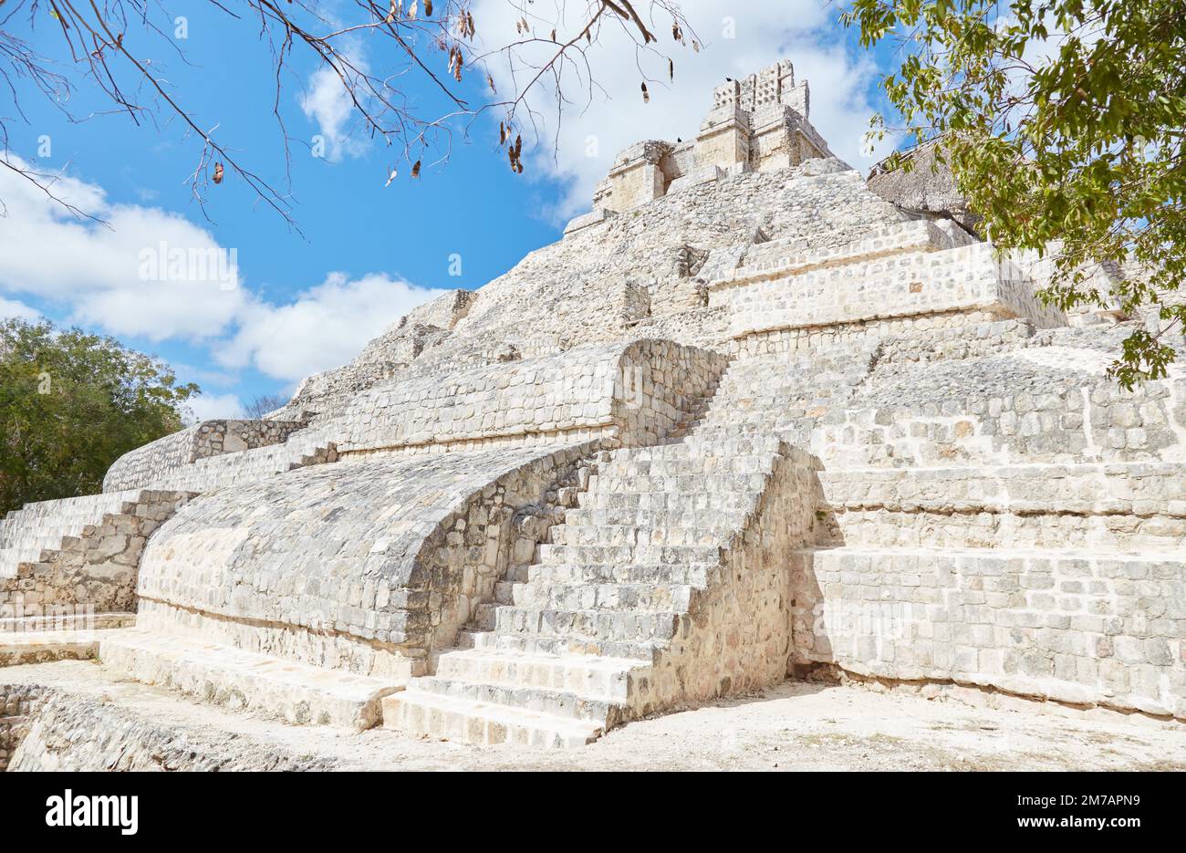 Edzna's Building of the Five Stories, of the MOST unique Mayan Pyramids Banque D'Images