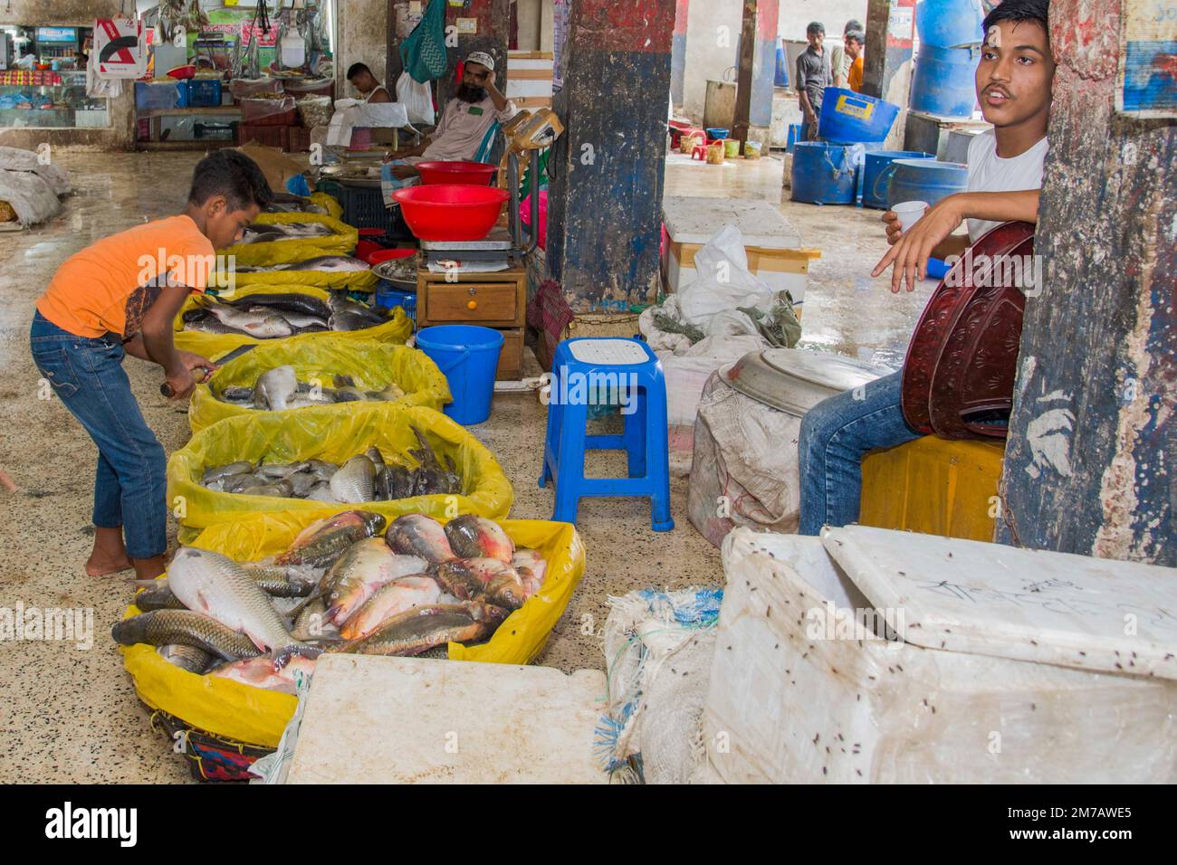 Marché aux poissons de Cox's BazarBangladesh Banque D'Images