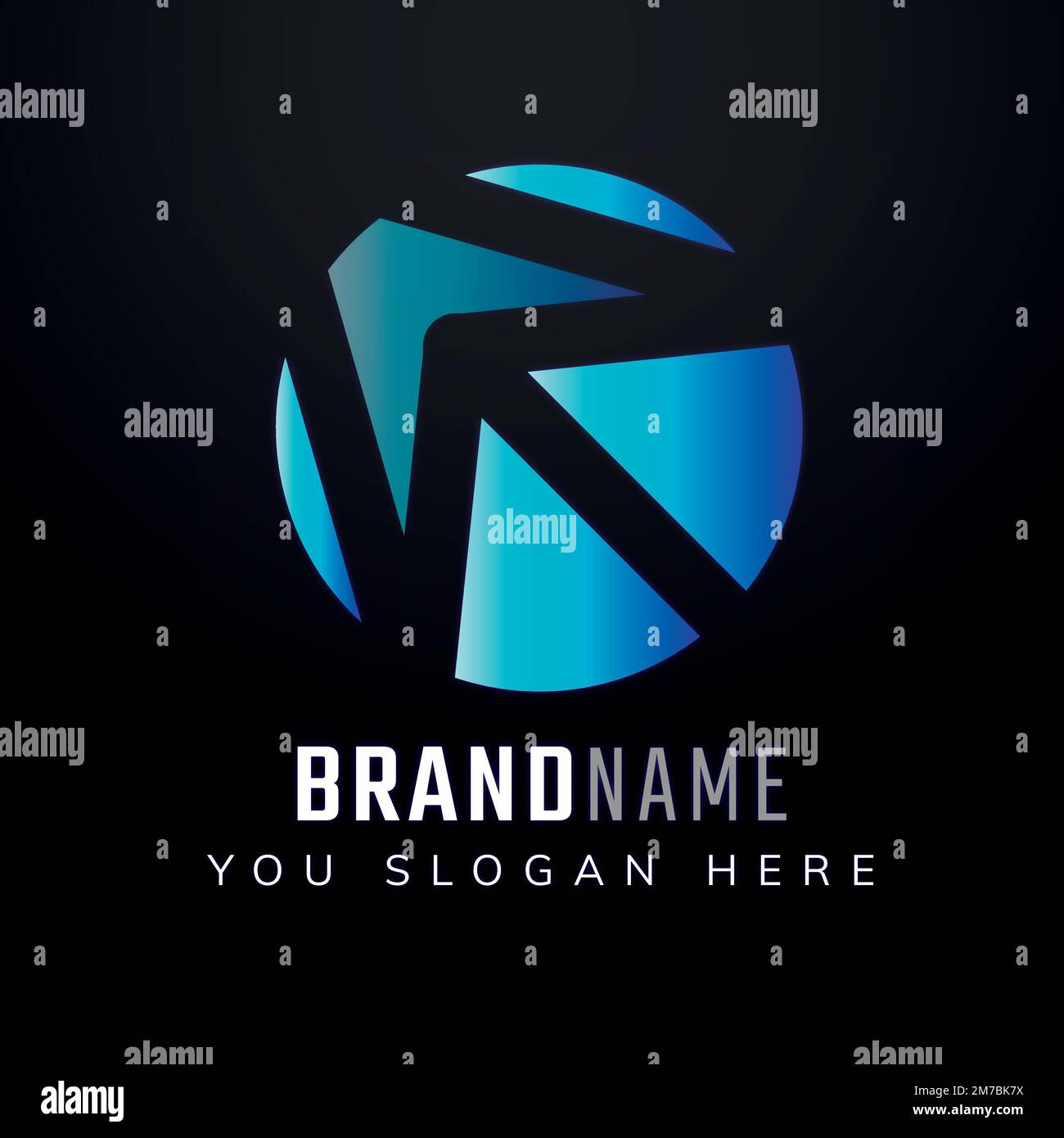 Logo vectoriel avec texte en forme de flèche en dégradé Illustration de Vecteur