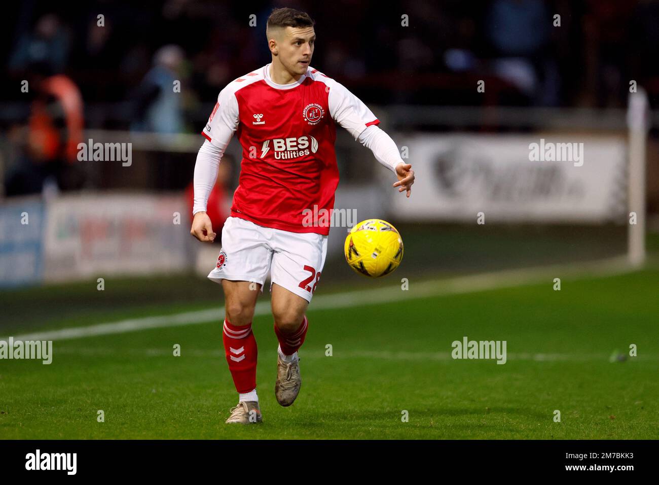 Carl Johnston de Fleetwood Town à l'occasion du troisième tour de la coupe Emirates FA au stade Highbury, Fleetwood. Date de la photo: Samedi 7 janvier 2023. Banque D'Images