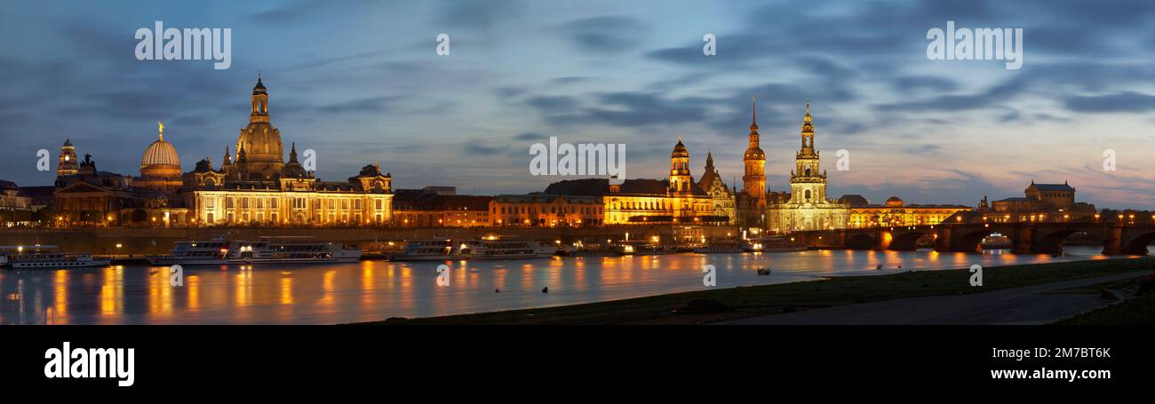 Panorama de la ville historique de Dresde Banque D'Images
