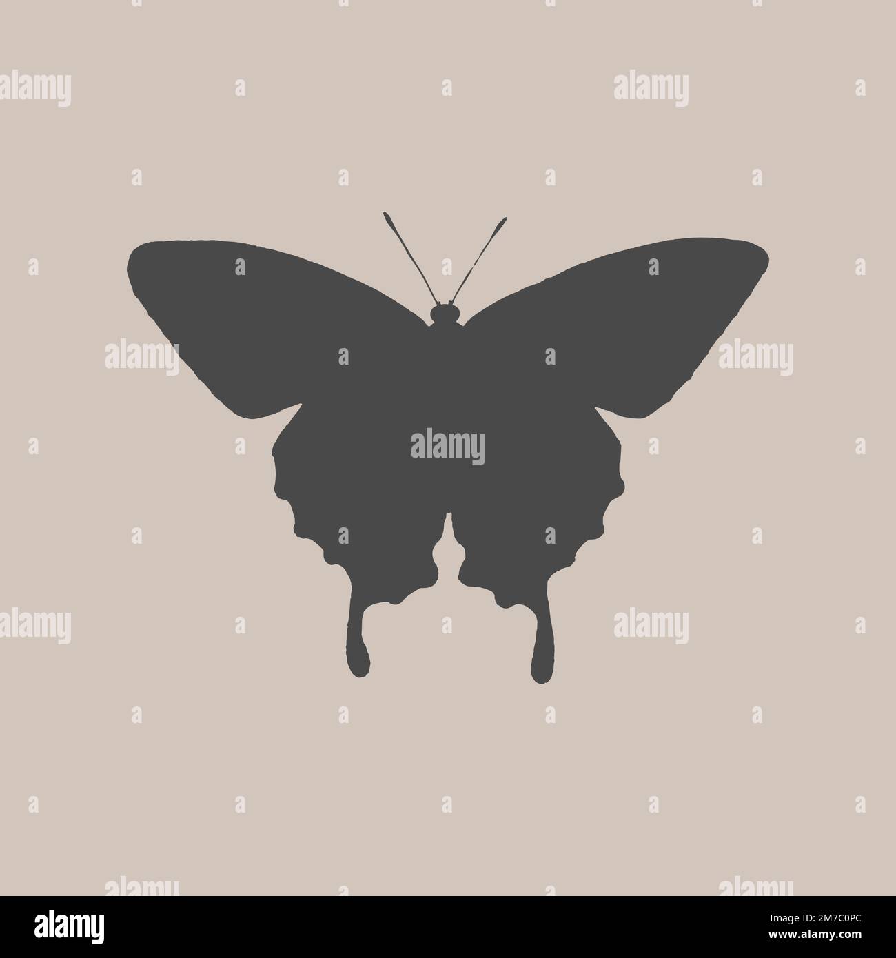 Motif de tatouage de papillon noir minimal Illustration de Vecteur