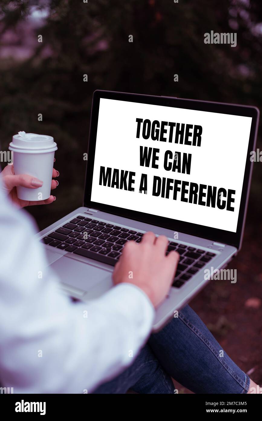 L'affichage des affiches ensemble peut faire une différence. Photo conceptuelle Unity peut tout rendre possible un groupe puissant Banque D'Images