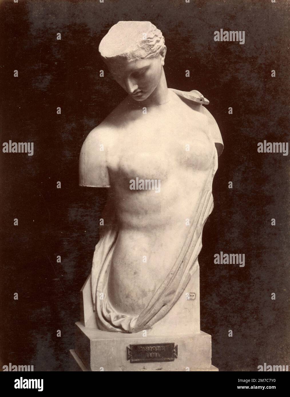 Psyché, sculpture grecque, imprimé albumine, 1870s Banque D'Images