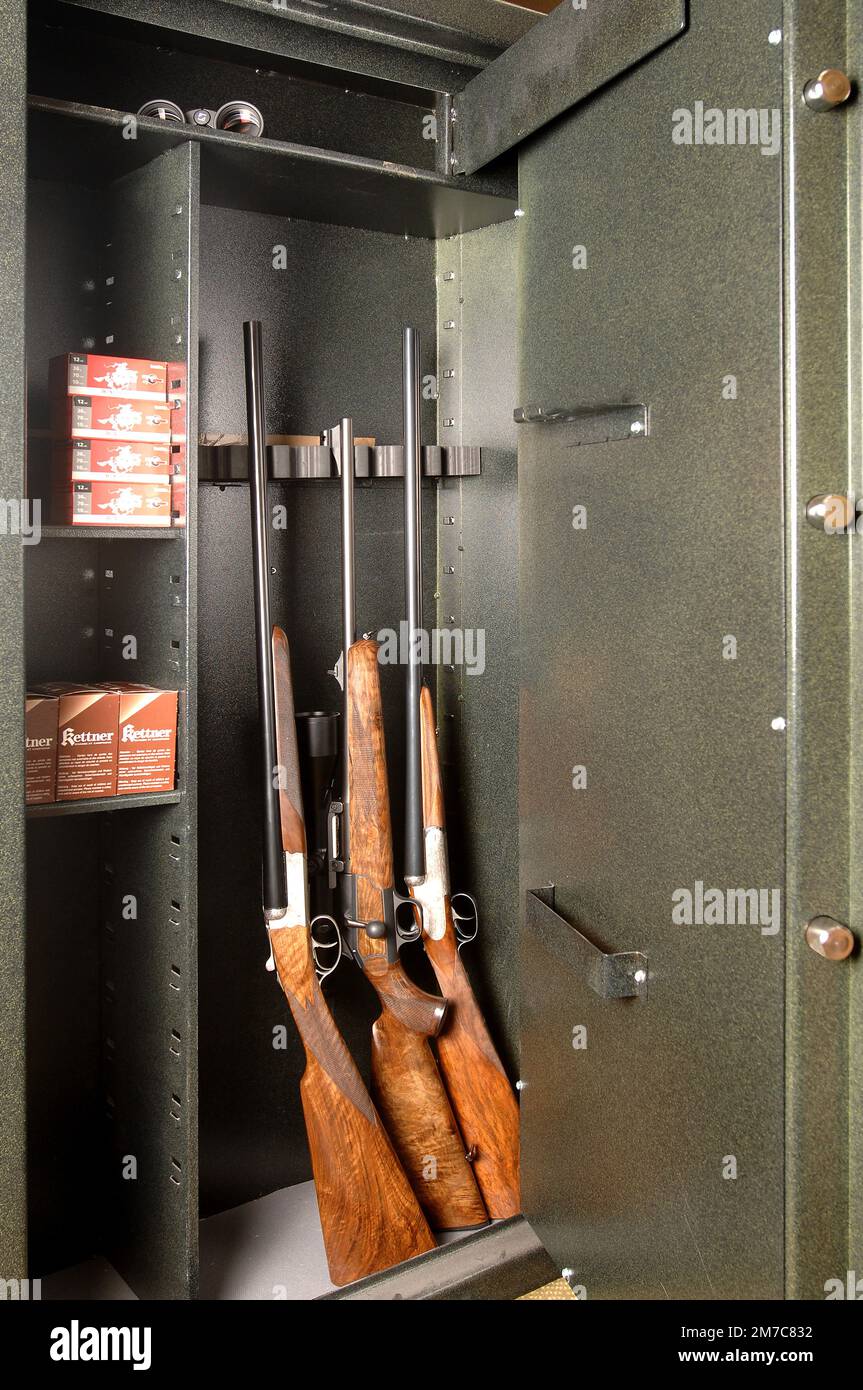 France. Depuis 2014, de nouvelles règles de sécurité ont décidé que les armes étaient en sécurité chez elles. Banque D'Images