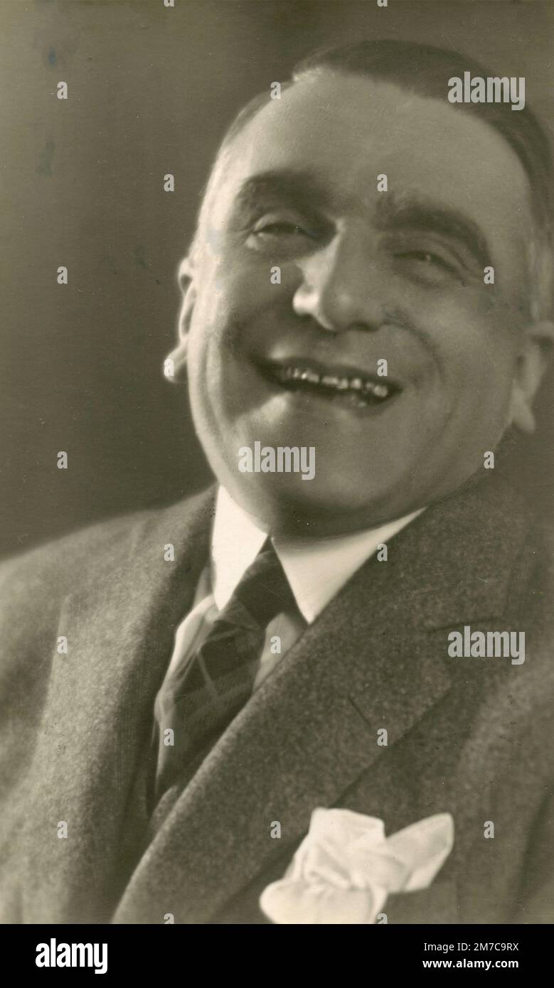 Portrait de l'acteur italien de film silencieux Antonio Gandusio, 1920s Banque D'Images