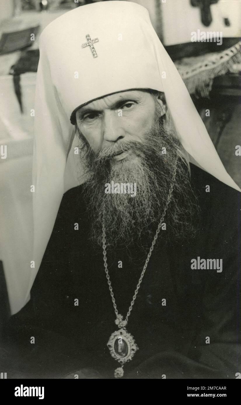Portrait du révérend Metropolitan Philaret (Voznesensky) de New York, premier hierarch de l'Église orthodoxe russe hors de Russie, 1960s Banque D'Images