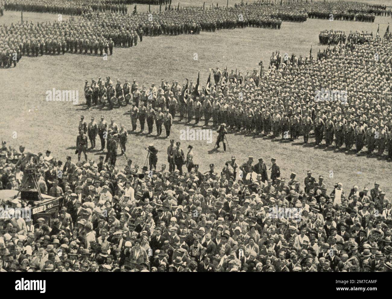 Rassemblement nazi à Chemnitz, Allemagne 1931 Banque D'Images
