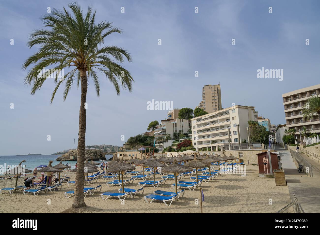 Hotel Bettenburgen, Sandstrand, Badebucht Cala Major, Mallorca, Espagnol Banque D'Images