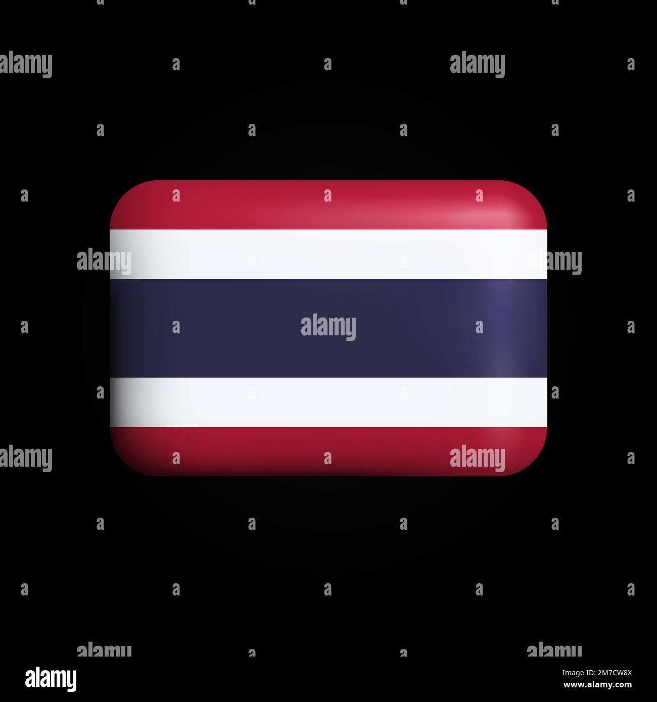 Icône drapeau de Thaïlande 3D. Drapeau national de la Thaïlande. Illustration vectorielle Illustration de Vecteur