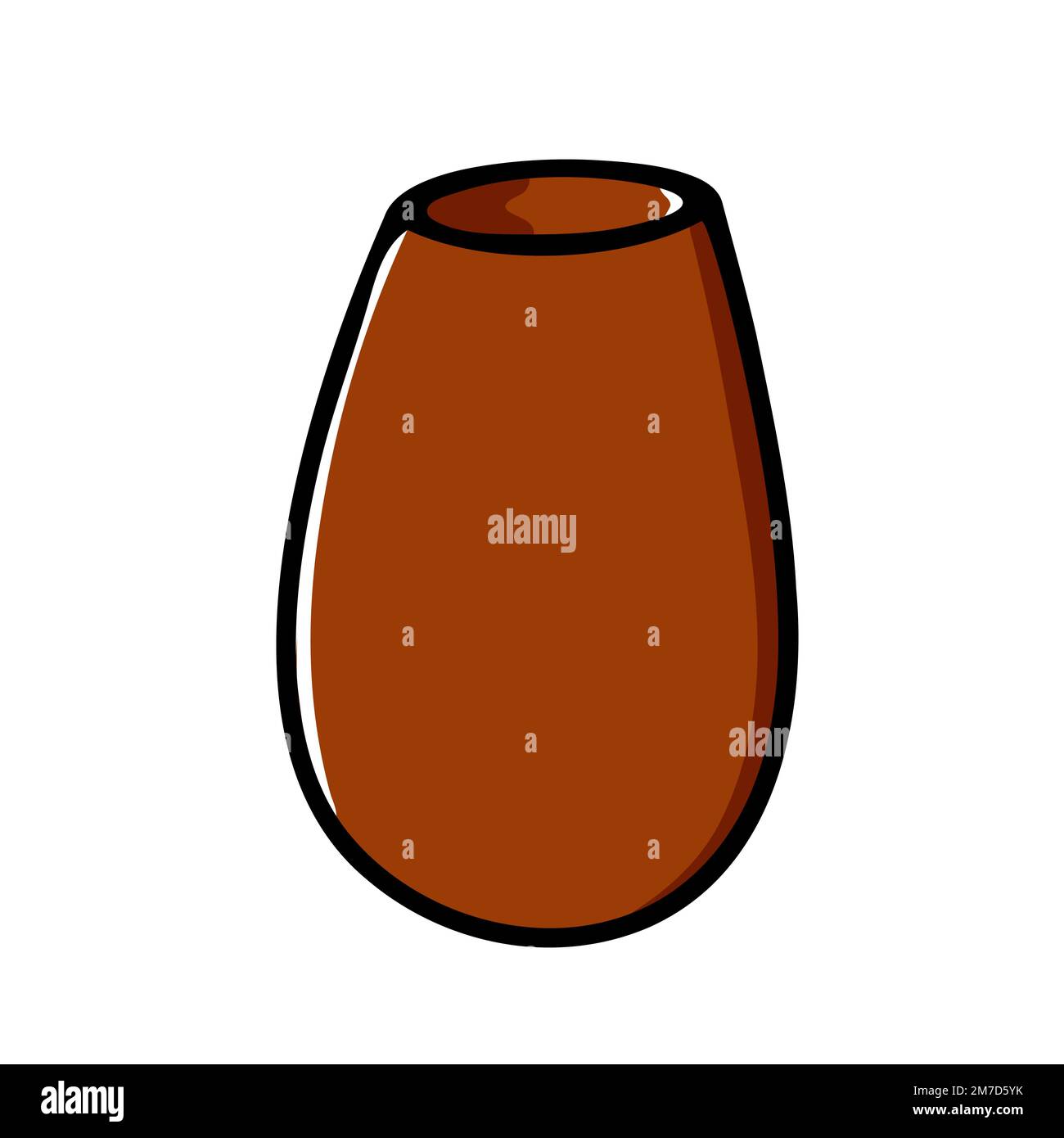 Vase en argile mignon Doodle. Bol moderne beige dessiné à la main isolé — free download