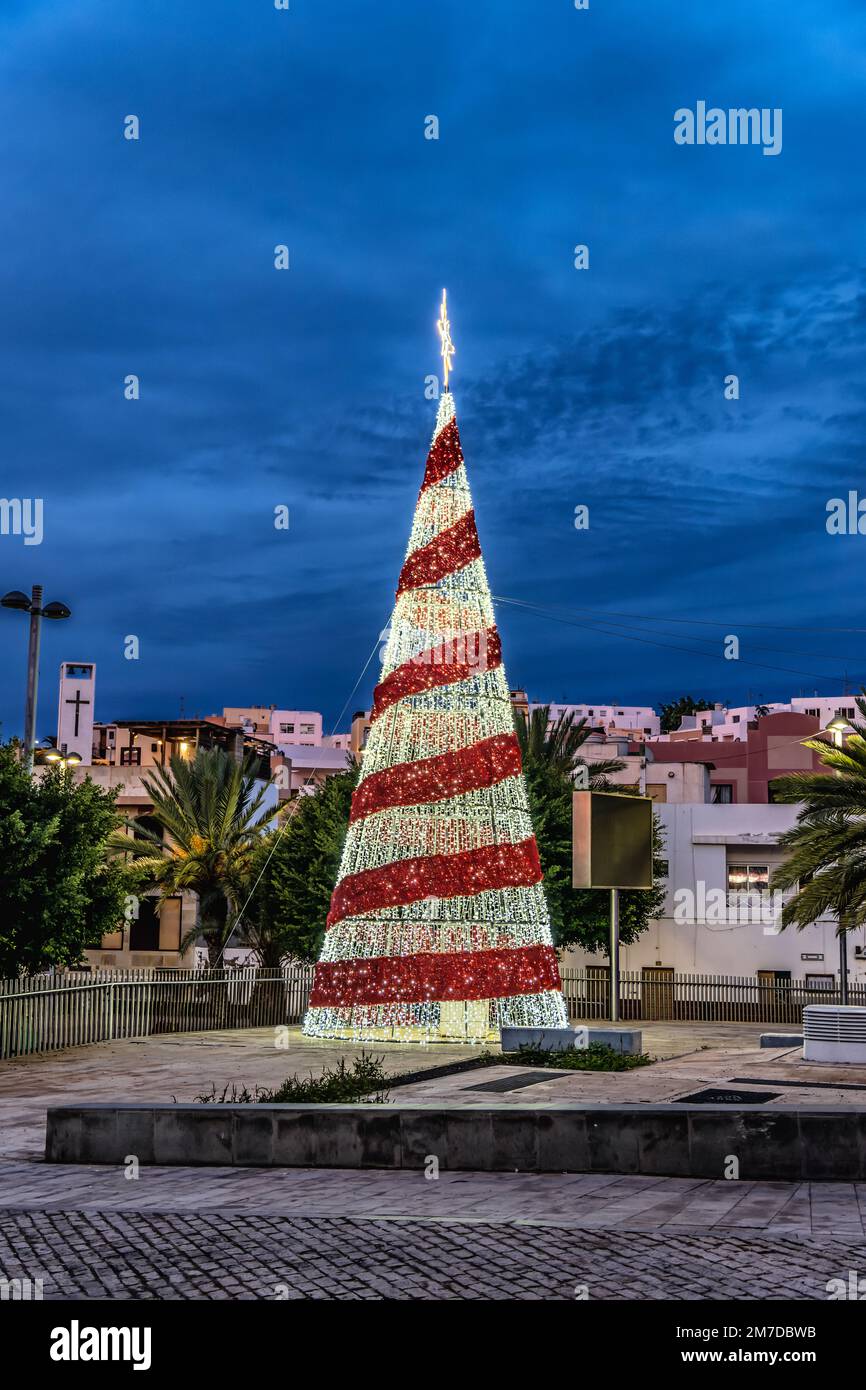 Arbre de Noël à Morro Jable sur Fuerteventura, Espagne Banque D'Images