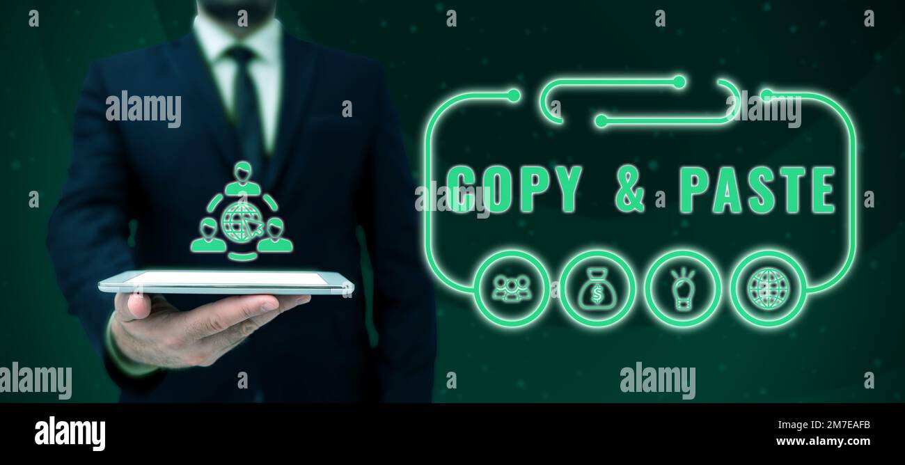 Écriture affichage du texte Copier Coller. Aperçu de l'entreprise