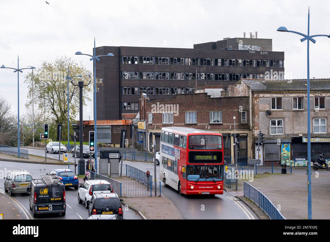 Centre-ville de Dudley où Nigel Farage a annulé son rassemblement du Parti du Brexit aujourd'hui 15 novembre 2019. Banque D'Images