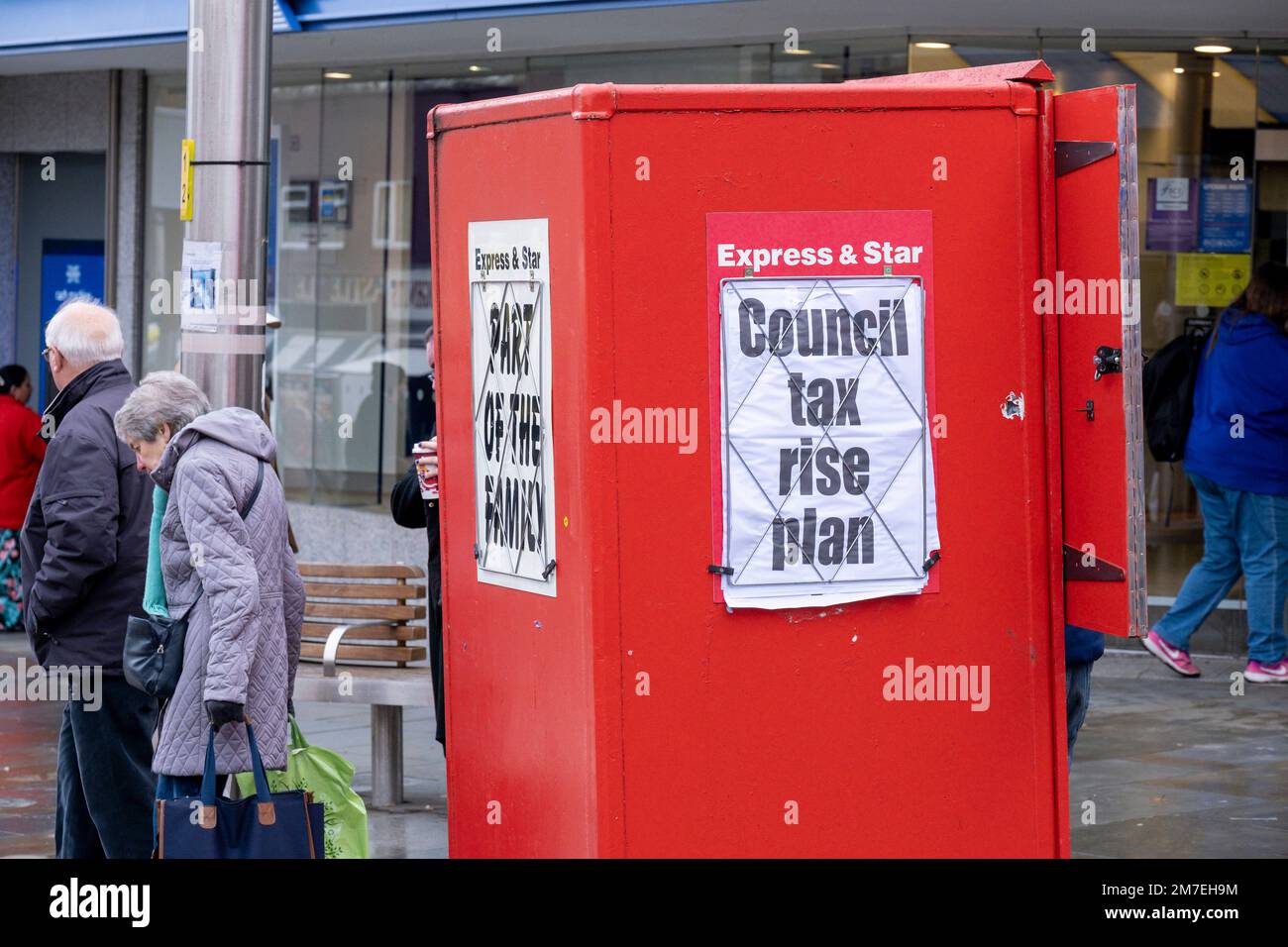Centre-ville de Dudley où Nigel Farage a annulé son rassemblement du Parti du Brexit aujourd'hui 15 novembre 2019. Banque D'Images