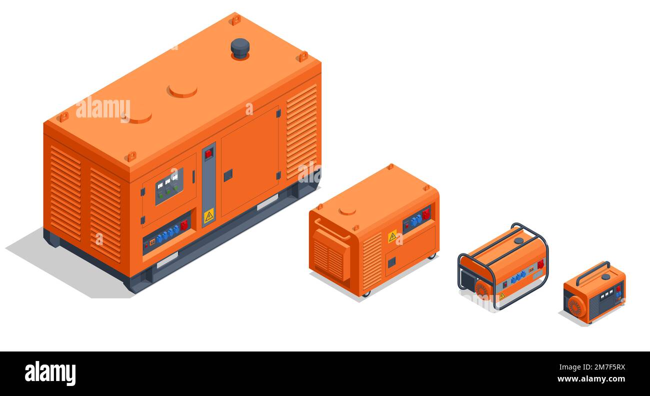 Generateur Générateur électrique portable isométrique, générateur diesel ...