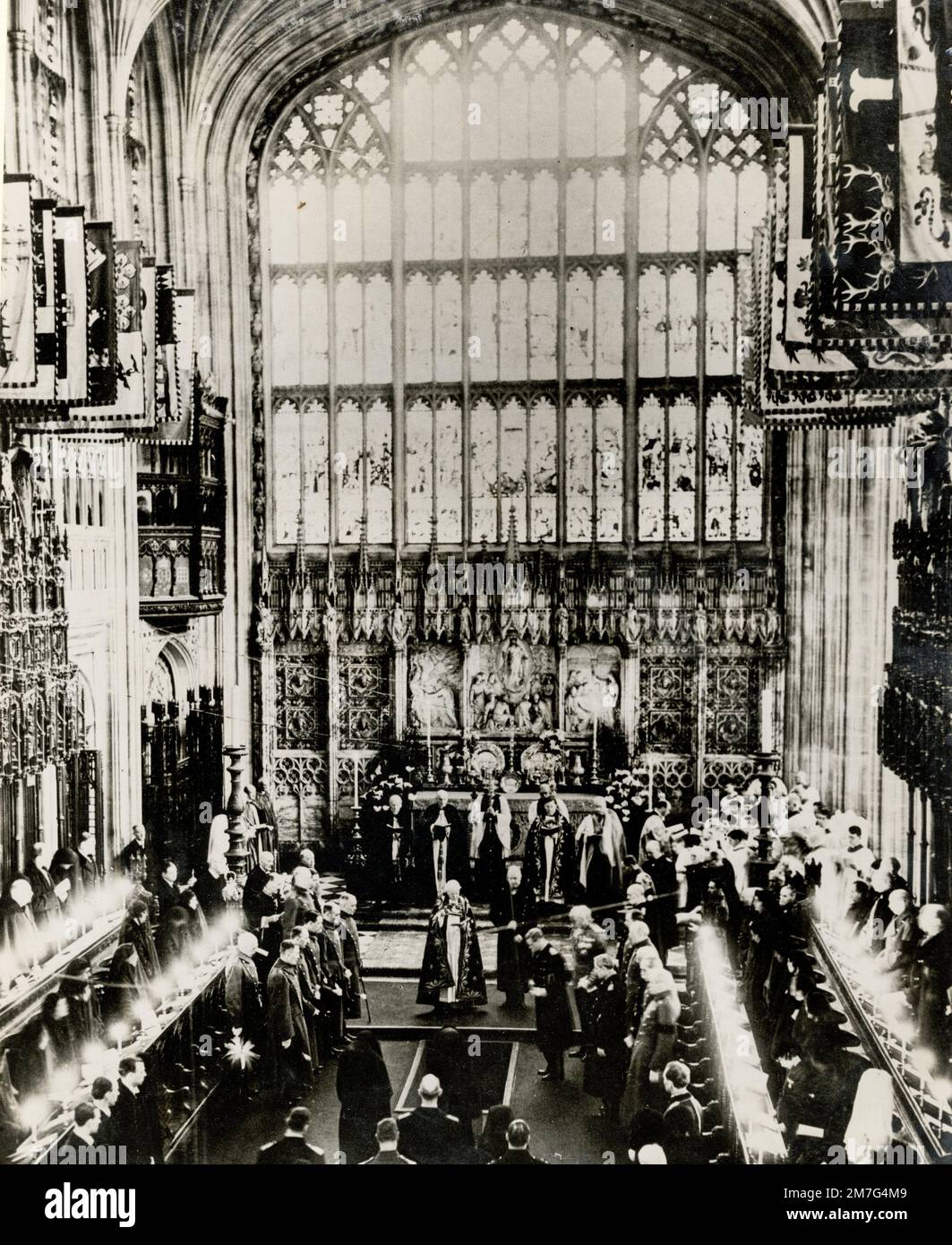 Funérailles du roi George V, chapelle Saint-Georges, Windsor, 1936 Banque D'Images