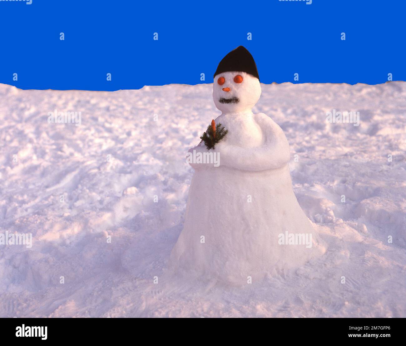 Bonhomme de neige sur piste de ski, St.Anton (Sankt Anton am Arlberg), Tyrol, Autriche Banque D'Images
