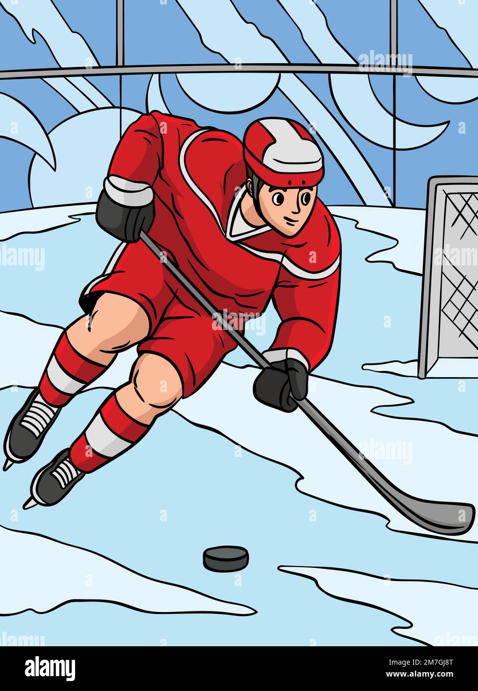 Illustration du dessin animé de couleur hockey sur glace Illustration de Vecteur
