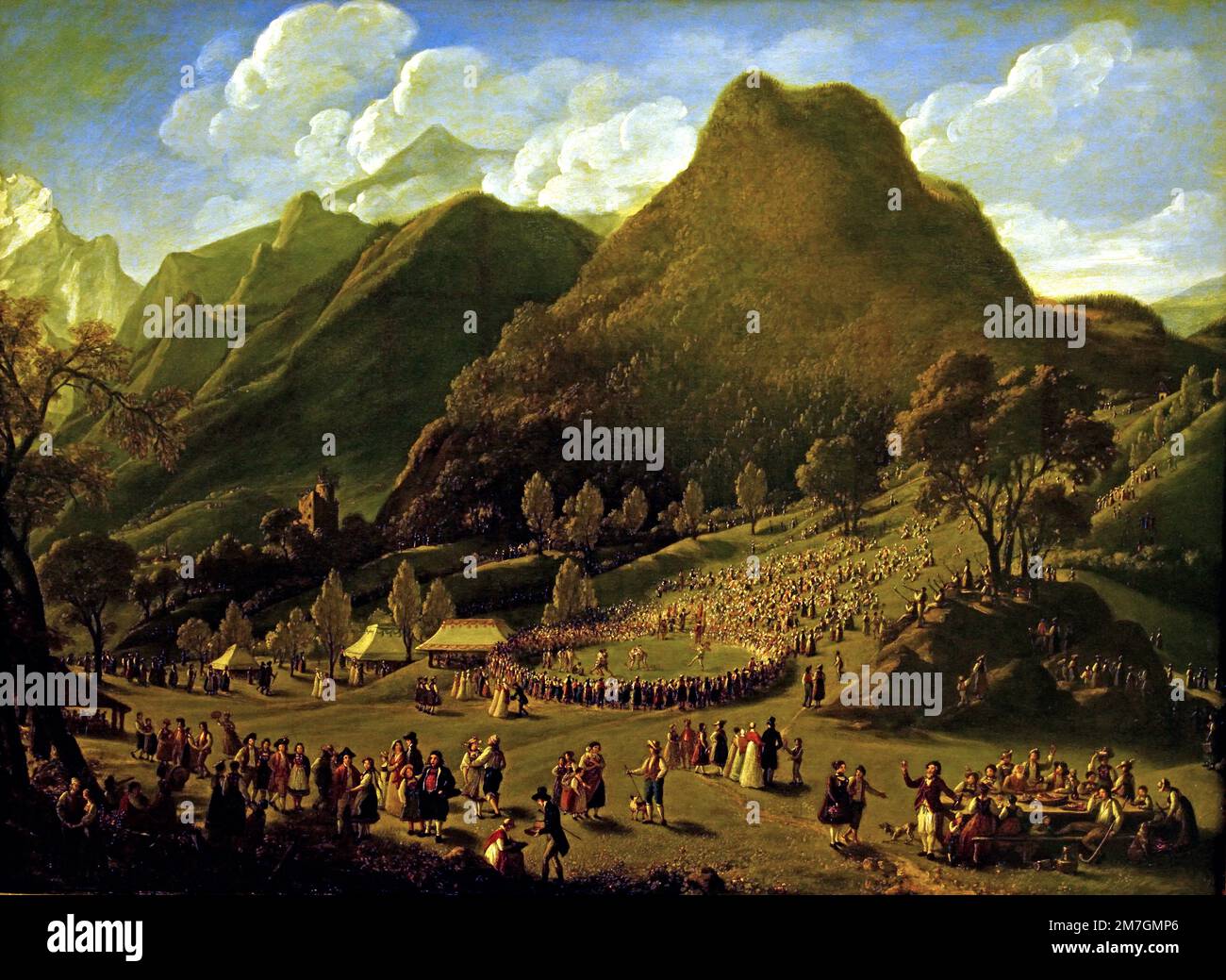 Festival du Berger suisse à Unspunnen sur 17 août, 1808Louise Elisabeth Vigee le Brun 1755-1842 France Français, la tête des Bergers suisses a Unspunnen a 17 aout 1808 Banque D'Images