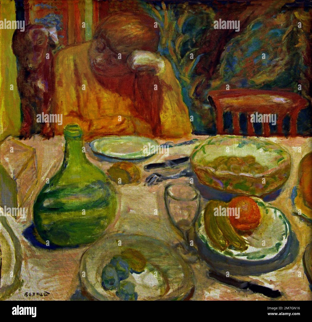 Pierre Bonnard la carafe provençale 1915 Marthe Bonnard et son chien Ubu par Pierre Bonnard (1867 − 1947) France Français Banque D'Images Pierre Bonnard la carafe provençale 1915 Marthe Bonnard et son chien Ubu par Pierre Bonnard (1867 − 1947) France Français Banque D'Images