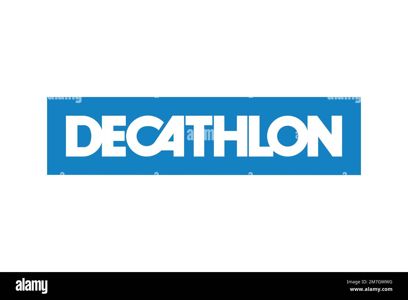 DECATHLON Group, logo, fond blanc Banque D'Images