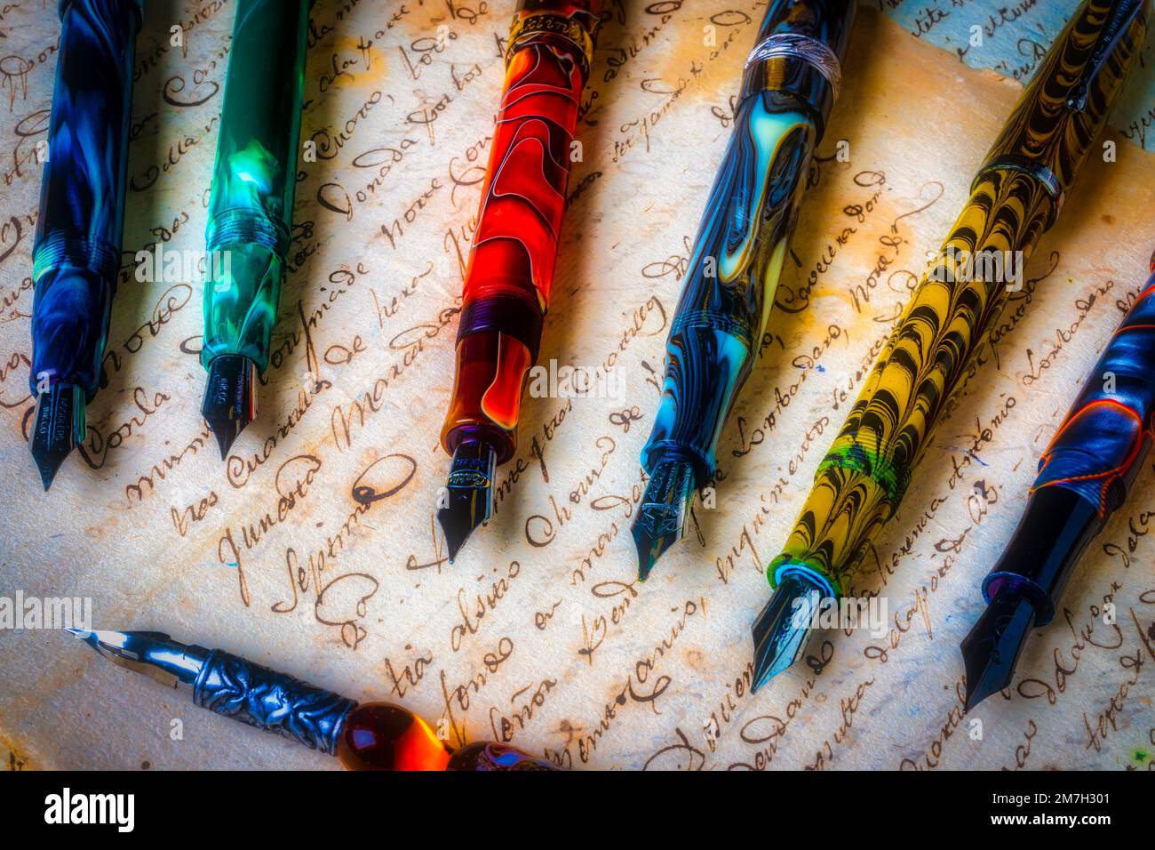 L'amour pour les stylos de fontaine Banque D'Images
