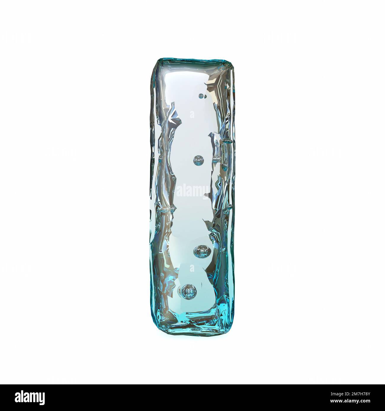 Police bleue ICE Letter I 3D illustration de rendu isolée sur fond blanc Banque D'Images
