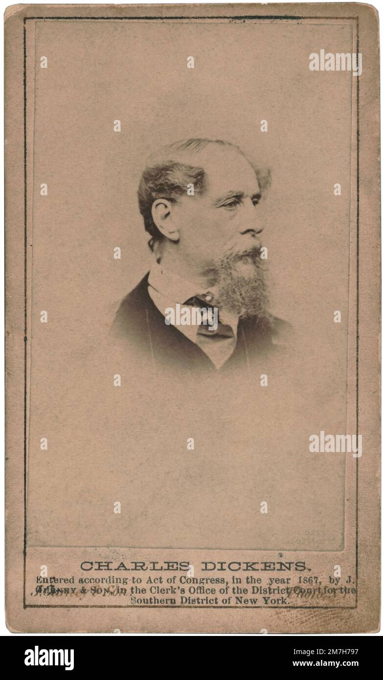 Charles Dickens (1812-1870), écrivain et auteur anglais, Head and Shoulers Portrait, J. Gurney & son, 1867 Banque D'Images