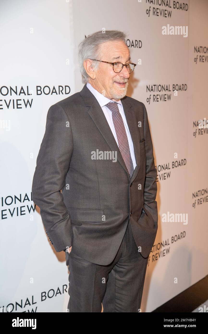 New York, États-Unis. 08th janvier 2023. Steven Spielberg assiste au gala annuel 2023 du Conseil national de révision au Cipriani 42nd Street à New York. Crédit : SOPA Images Limited/Alamy Live News Banque D'Images