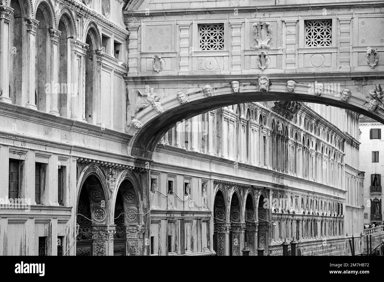 Arty gros plan du Pont des Soupirs, Venise Banque D'Images