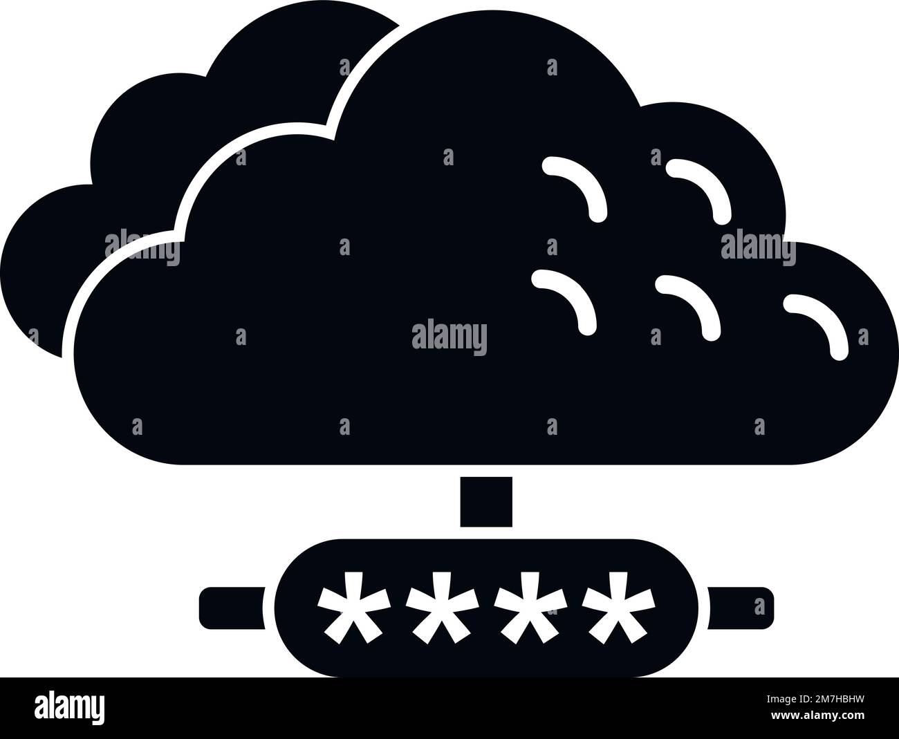 Icône de données de cloud sécurisé vecteur simple. Verrouillage par code. Mot de passe de l'ordinateur Illustration de Vecteur