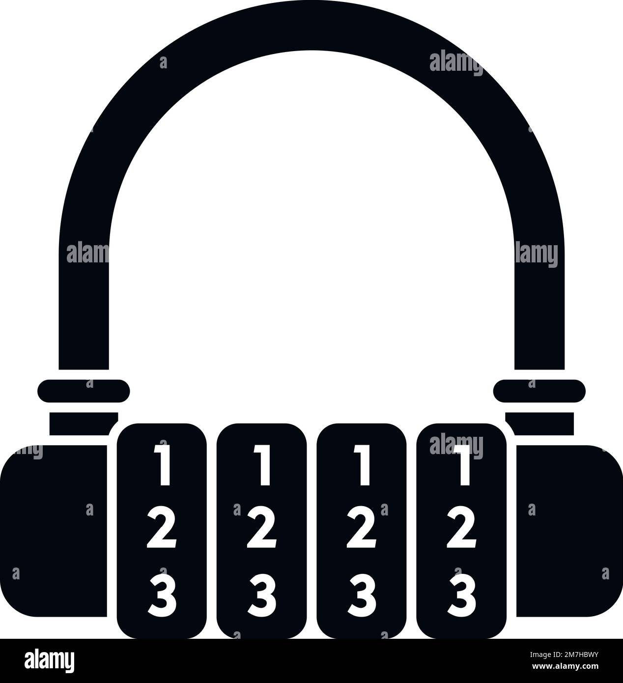 Icône de cadenas de vélo chiffré vecteur simple. Protection des données. Logo de code Illustration de Vecteur