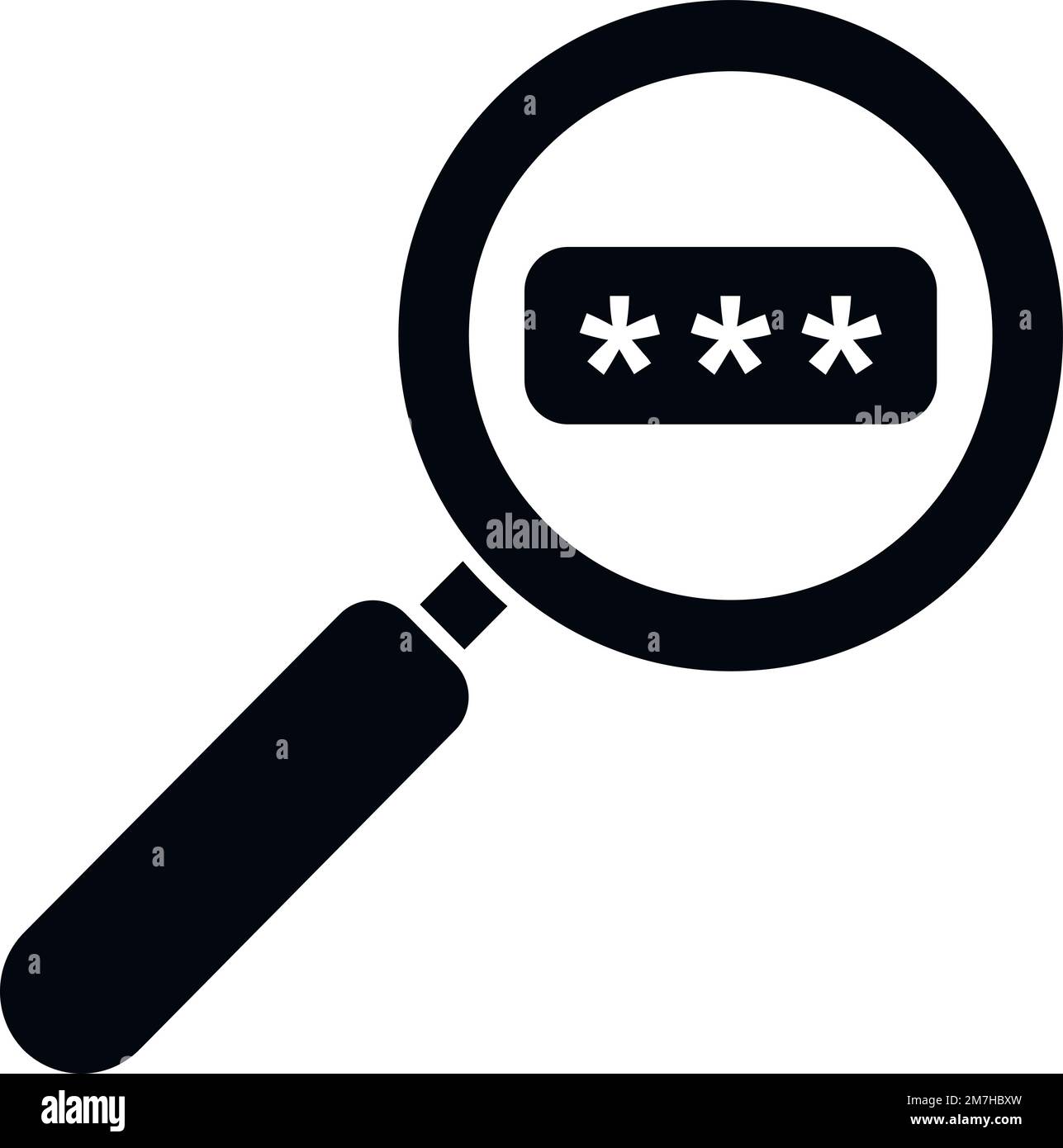 Icône de mot de passe de recherche vecteur simple. Chiffrement de données. Code de verrouillage Illustration de Vecteur