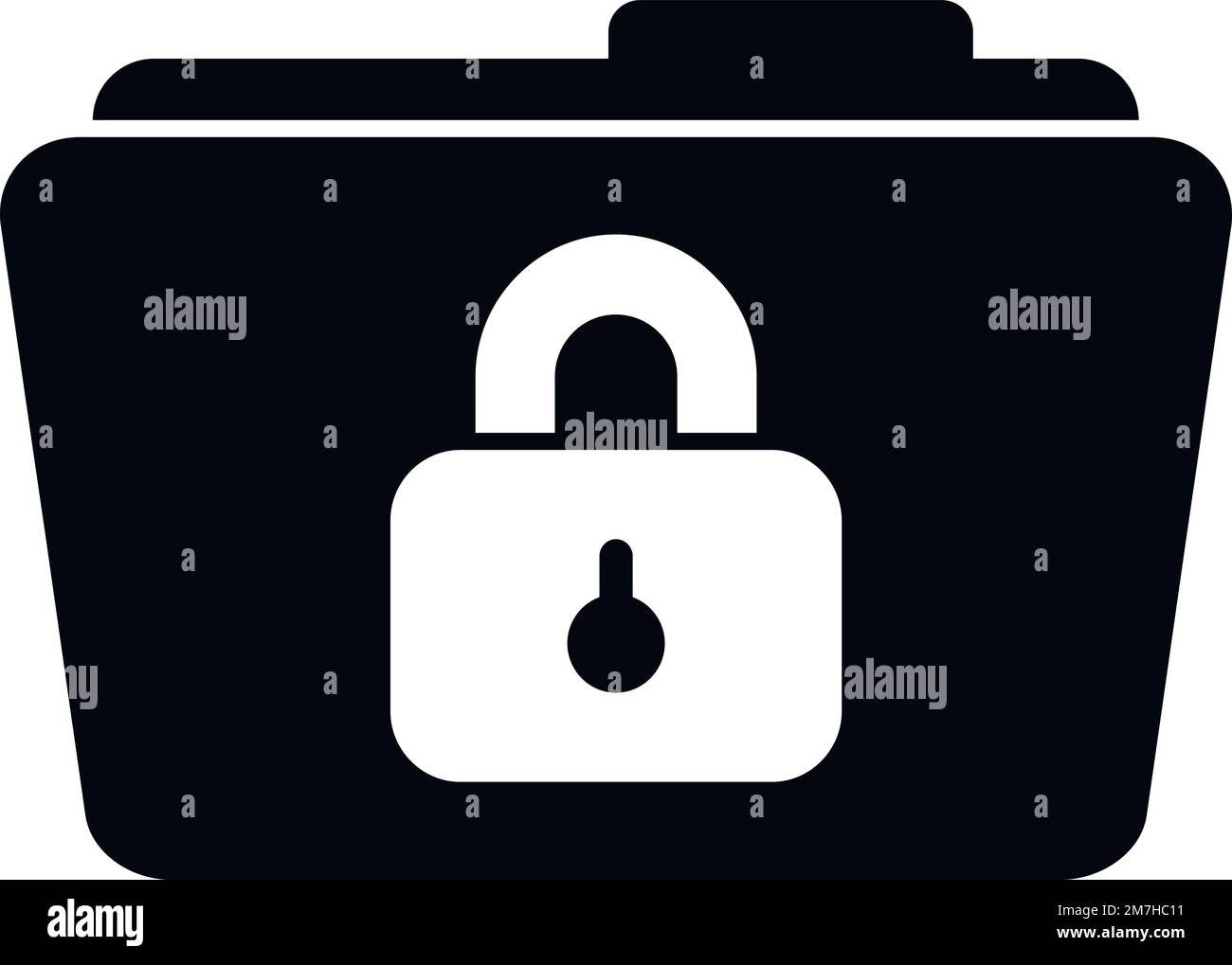Icône de dossier de verrouillage vecteur simple. Données de chiffrement. Logo de code Illustration de Vecteur