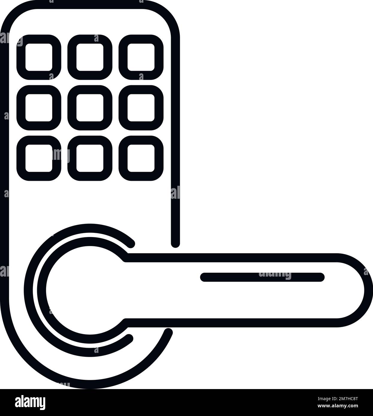 Vecteur de contour de l'icône de cadenas de porte. Données de chiffrement. Verrouillage par code Illustration de Vecteur