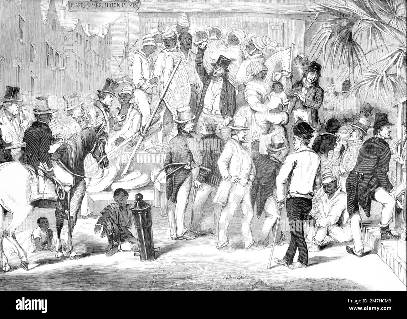 Vente aux enchères d'esclaves, Charleston, Caroline du Sud, 1853 Banque D'Images