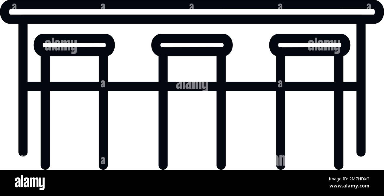 Vecteur de contour de l'icône de chaise de comptoir. Table basse. Comptoir de restauration Illustration de Vecteur Vecteur de contour de l'icône de chaise de comptoir. Table basse. Comptoir de restauration Illustration de Vecteur