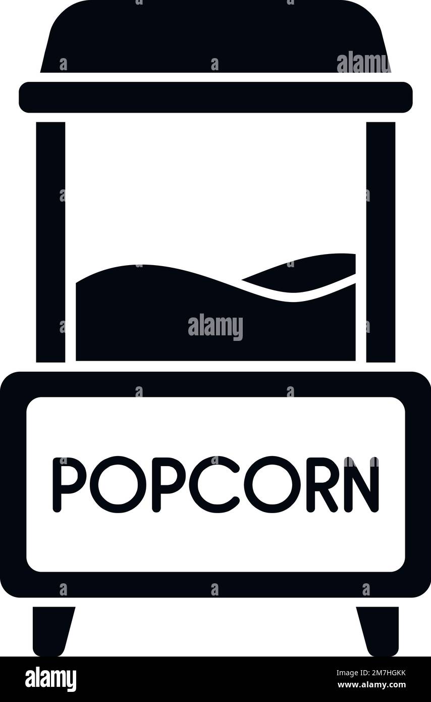 Vecteur simple icône pop-corn de rue. Vendeur de maïs. Bouton-pression électrique Illustration de Vecteur