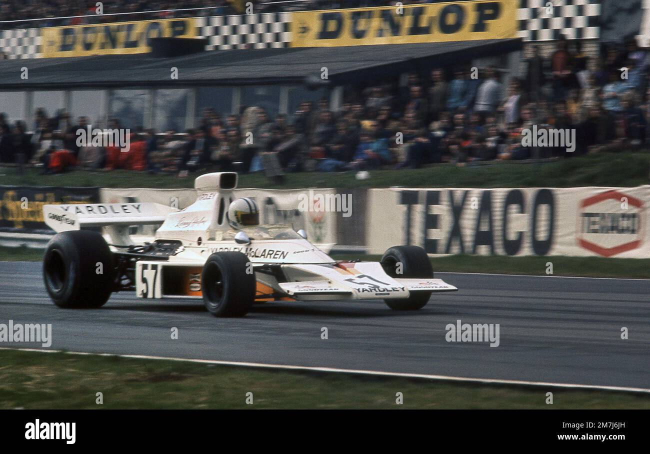 Denny Hulme Yardley-McLaren M23 à la course des champions Brands Hatch 1973 au Royaume-Uni Banque D'Images