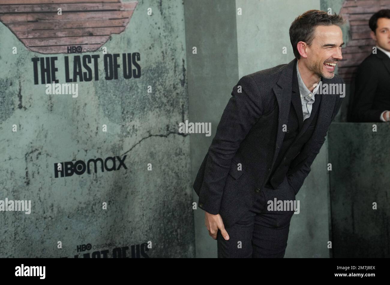 Troy Baker arrives at HBO's THE LAST OF US Premiere held at the Regency  Village Theater in Westwood, CA on Monday, ?January 9, 2023. (Photo By  Sthanlee B. Mirador/Sipa USA Stock Photo 