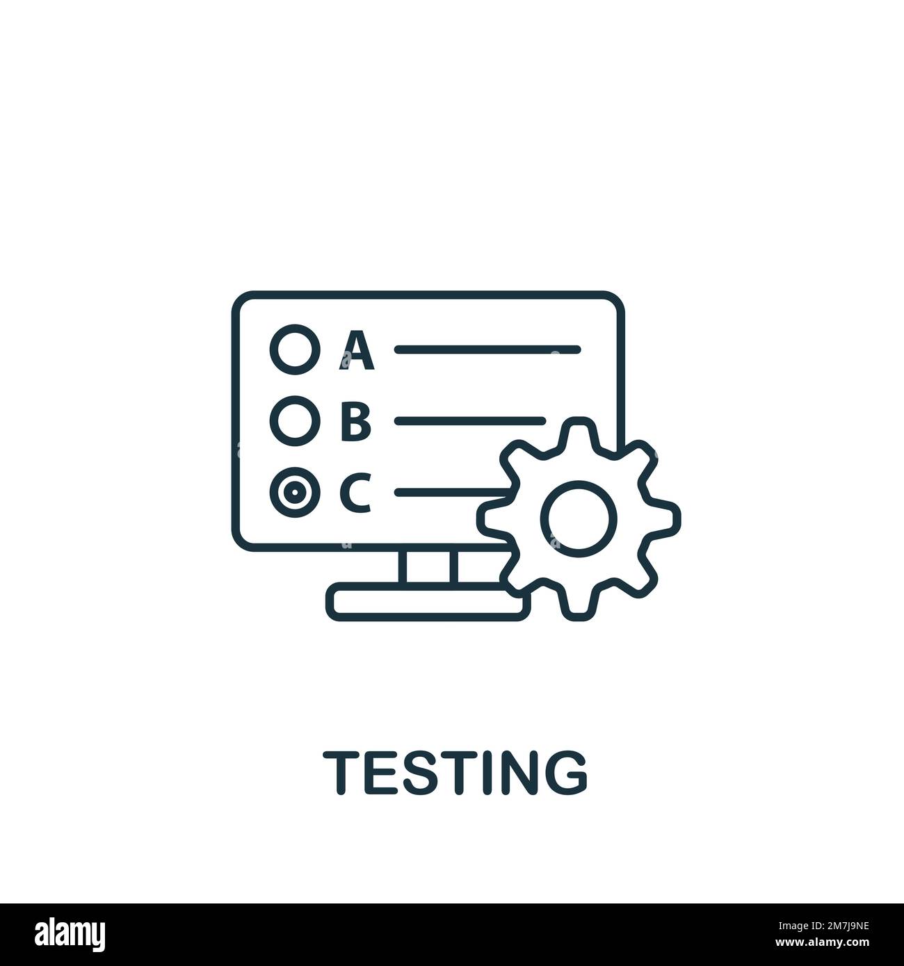 Icône Test. Icône de planification de projet simple monochrome pour les modèles, la conception Web et les infographies Illustration de Vecteur